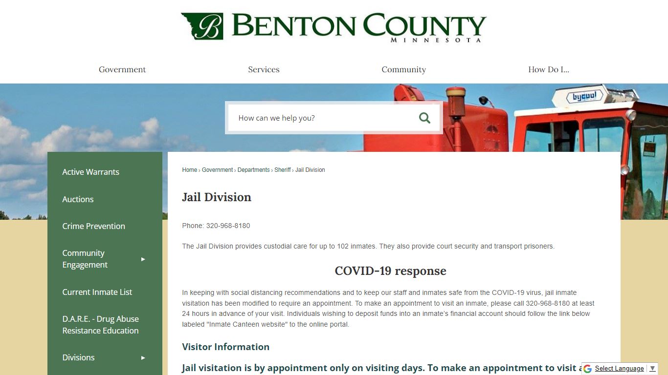 Jail Division | Benton County, MN